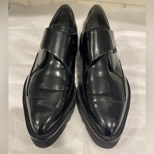 Vince Arden Black Polished Leather Pointy Toe Platform Shoe